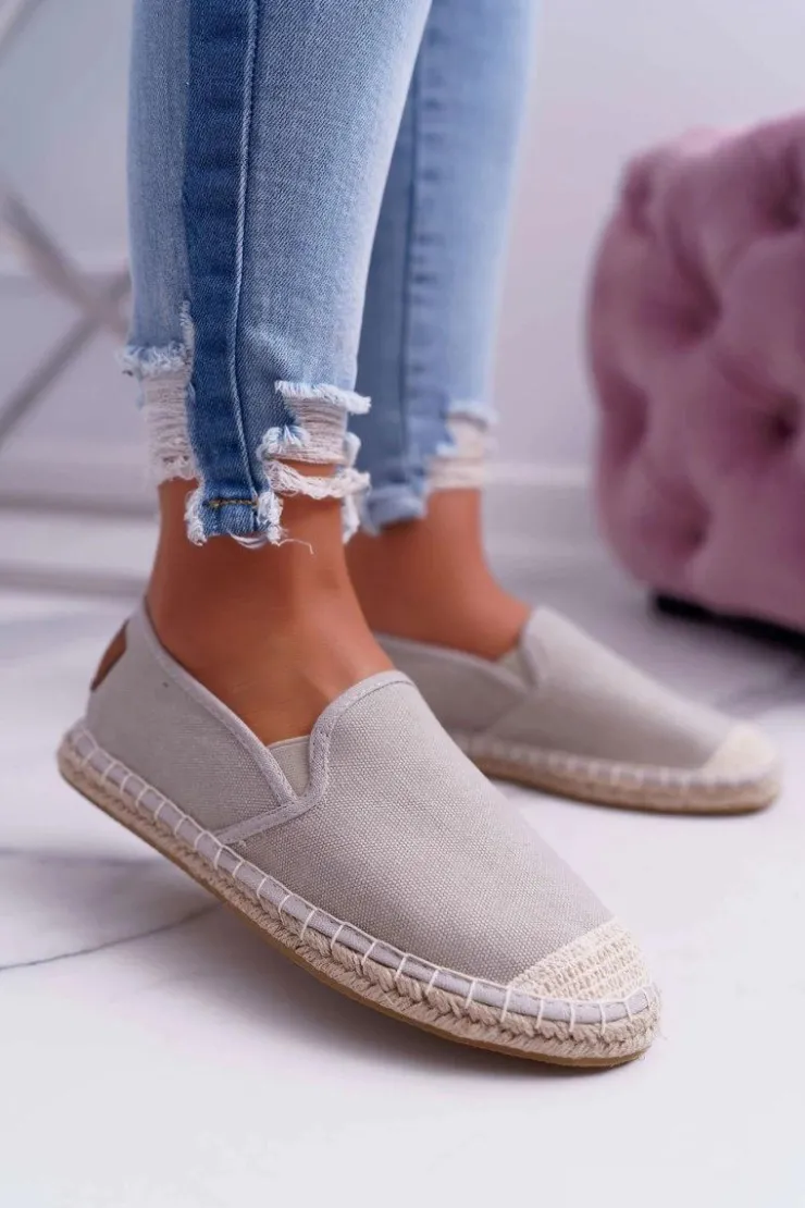 Sale Cross Jeans Espadryle Damskie Szare DD2R4104