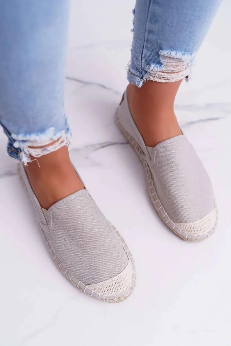 Sale Cross Jeans Espadryle Damskie Szare DD2R4104