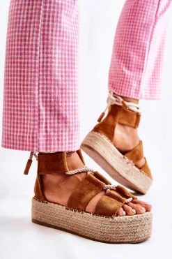 Boto Sandały Na Obcasie*Espadryle Damskie Na Platformie Camel India