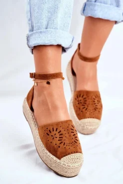 Online Boto Espadryle Damskie Na Platformie Lniane Camel Palermo