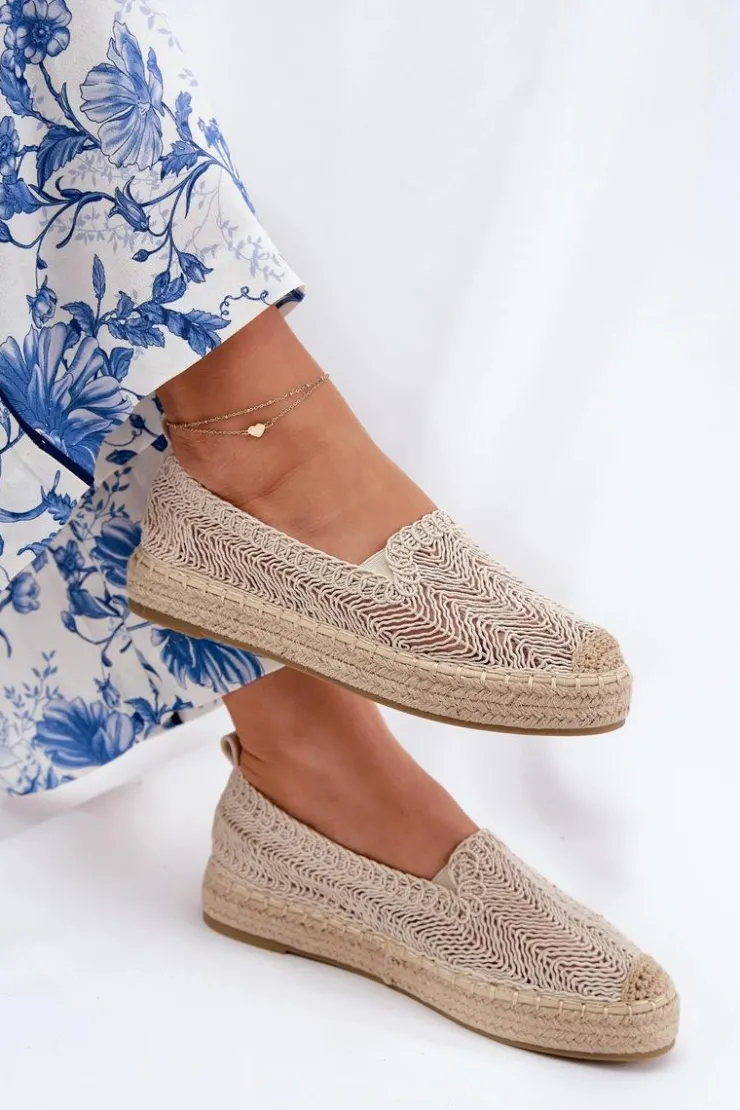 Damskie Buty damskie Vinceza Espadryle Damskie Na Platformie Vinceza 17392 Beżowe