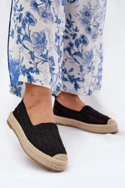 Buty damskie Vinceza Espadryle Na Platformie*Espadryle Damskie Na Platformie Vinceza 17392 Czarne Czarny