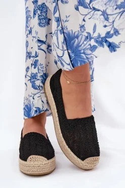 Buty damskie Vinceza Espadryle Na Platformie*Espadryle Damskie Na Platformie Vinceza 17392 Czarne Czarny