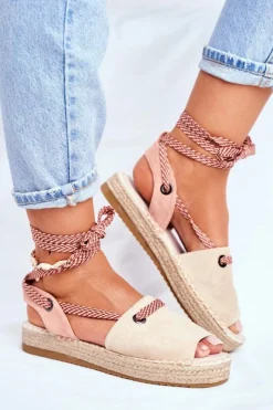 Boto Czarne Espadryle*Espadryle Damskie Na Platformie Lniane Beżowe Monacoz