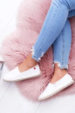 Sale Big Star Shoes Espadryle Damskie Pleciona Podeszwa Białe Big Star DD274A148