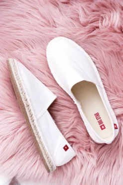 Sale Big Star Shoes Espadryle Damskie Pleciona Podeszwa Białe Big Star DD274A148