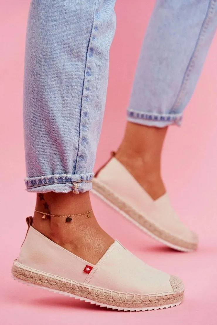 Damskie Big Star Shoes Espadryle Damskie Pleciona Podeszwa Beżowe Big Star FF274A500