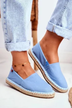 Damskie Big Star Shoes Espadryle Damskie Pleciona Podeszwa Niebieskie Big Star DD274A153