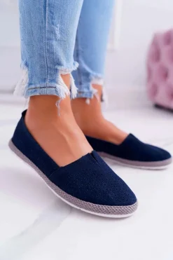 Damskie Damskie buty S.Barski Espadryle Damskie Skóra Zamsz Granatowe Bimbo