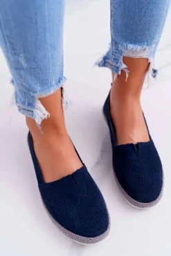 Damskie Damskie buty S.Barski Espadryle Damskie Skóra Zamsz Granatowe Bimbo