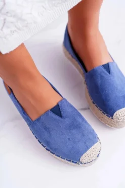 Discount Boto Espadryle Damskie Wsuwane Zamszowe Granatowe Mariako