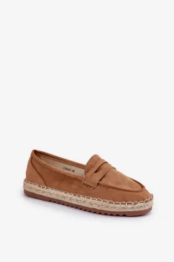 Discount Boto Espadryle Damskie Z Jutową Plecionką Na Płaskiej Podeszwie Camel Shilova