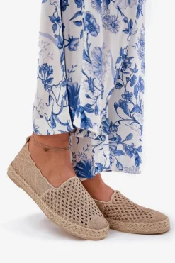 Buty damskie Vinceza Espadryle Damskie Z Plecionką Vinceza 13625 Beżowe Beżowy
