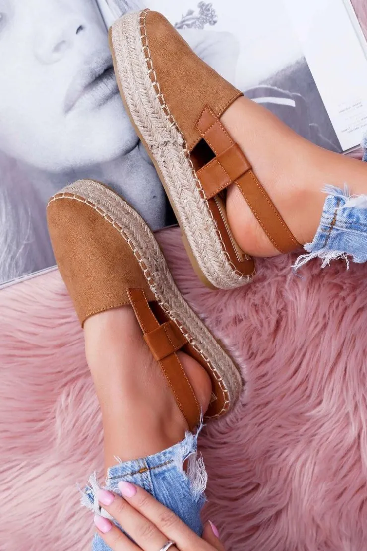 Boto Czarne Espadryle*Espadryle Damskie Zamszowe Na Platformie Camel Parteno