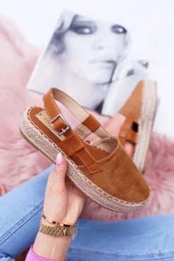 Boto Czarne Espadryle*Espadryle Damskie Zamszowe Na Platformie Camel Parteno