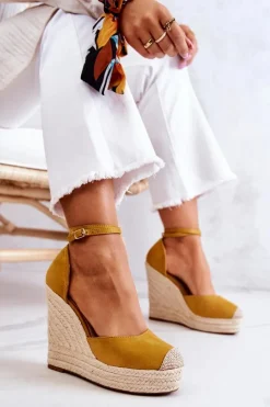 Boto Sandały Na Koturnie|Czarne Espadryle*Espadryle Na Koturnie Żółte Nemeira