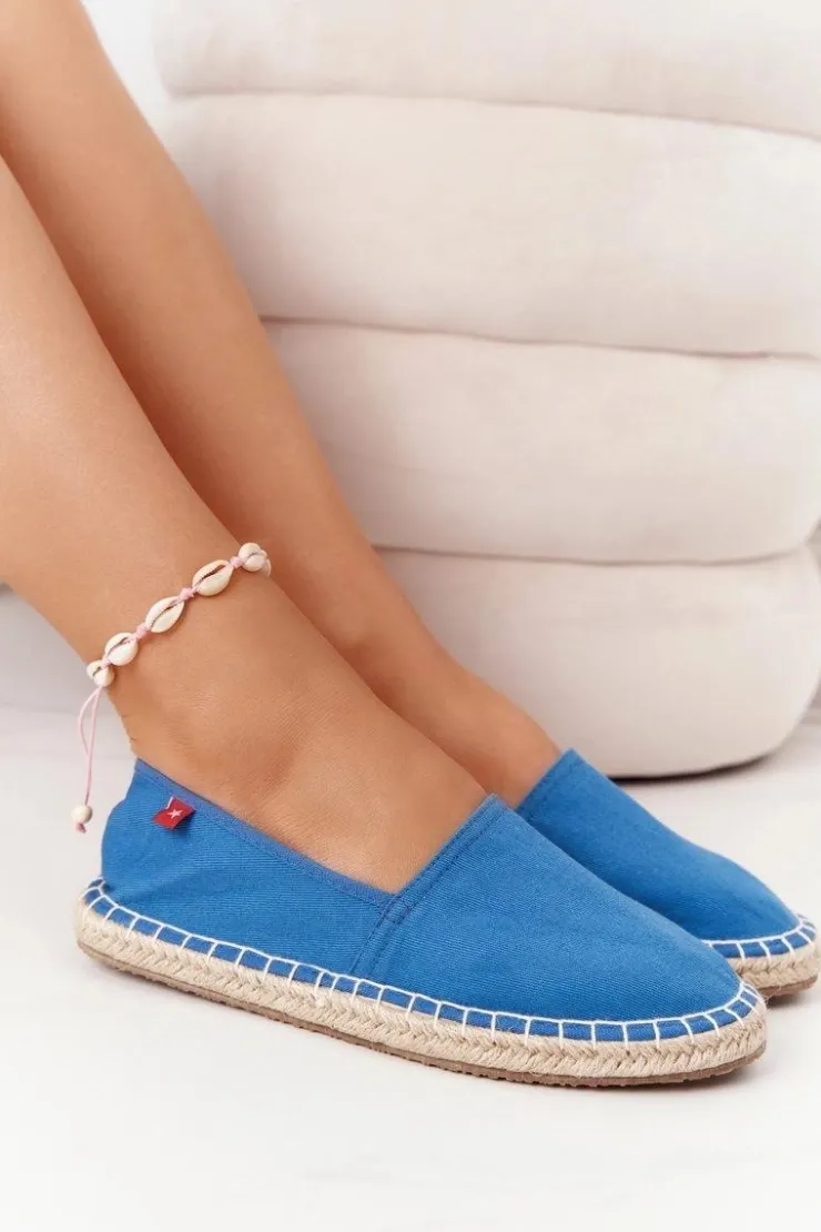 Big Star Shoes Trampki Damskie Slip-On*Espadryle Na Plecionej Podeszwie Big Star DD274A152 Niebieskie