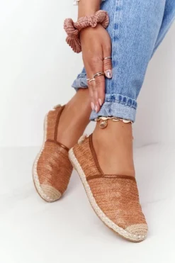 Damskie Boto Espadryle Na Słomkowej Podeszwie Lu Boo Brązowe