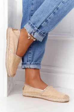 New Boto Espadryle Na Słomkowej Podeszwie Lu Boo Beżowe
