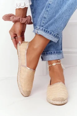 New Boto Espadryle Na Słomkowej Podeszwie Lu Boo Beżowe