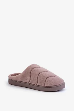 Boto Kapcie Klasyczne*Futrzane Ciepłe Kapcie Damskie Brązowe Vamirae