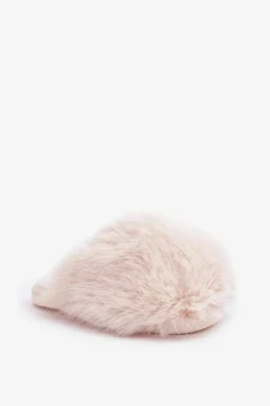Boto Kapcie Klasyczne*Futrzane Kapcie Damskie Jasnobeżowe Wladisa Beżowy
