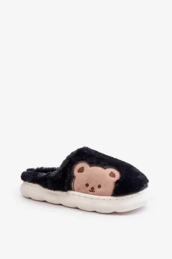 Online Boto Futrzane Kapcie Damskie Misie Czarne Firedi