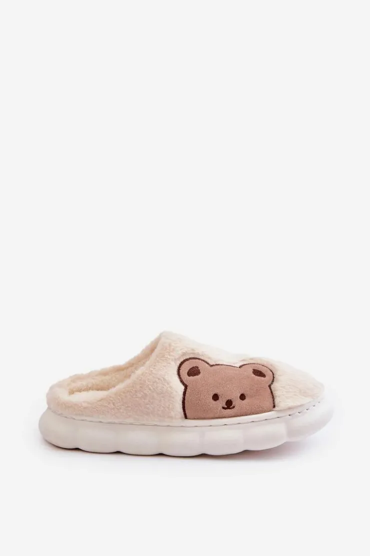 Damskie Boto Futrzane Kapcie Damskie Misie Jasnobeżowe Firedi