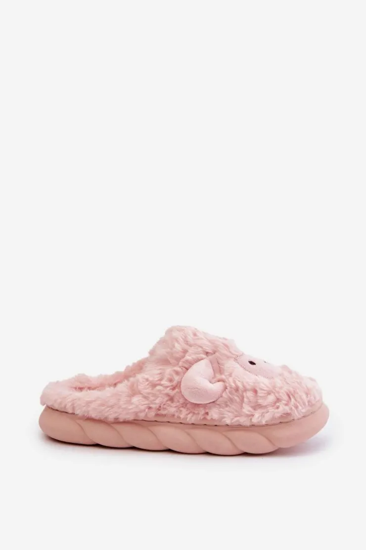 Damskie Boto Futrzane Kapcie Damskie Z Motywem Owcy Różowe Phaeia