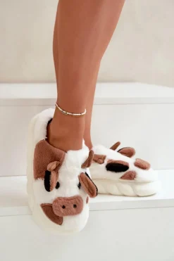 Online Boto Futrzane Kapcie Krowy Damskie Brązowe Remiola