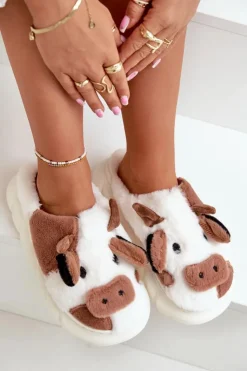 Online Boto Futrzane Kapcie Krowy Damskie Brązowe Remiola