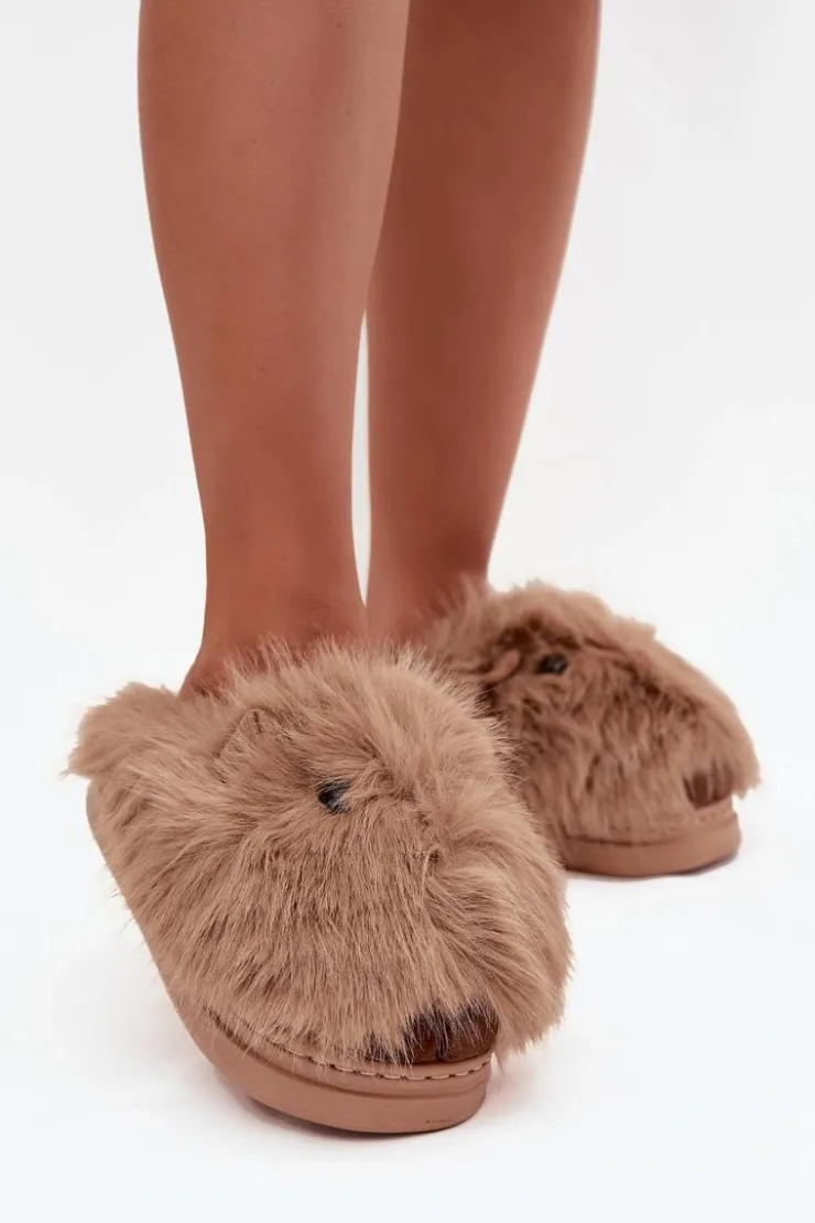 Damskie Boto Futrzane Kapice Damskie Kapibary Khaki Pravelle