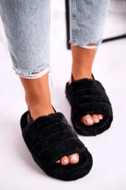 Online Boto Futrzane Papcie Na Platformie Czarne Snowflake