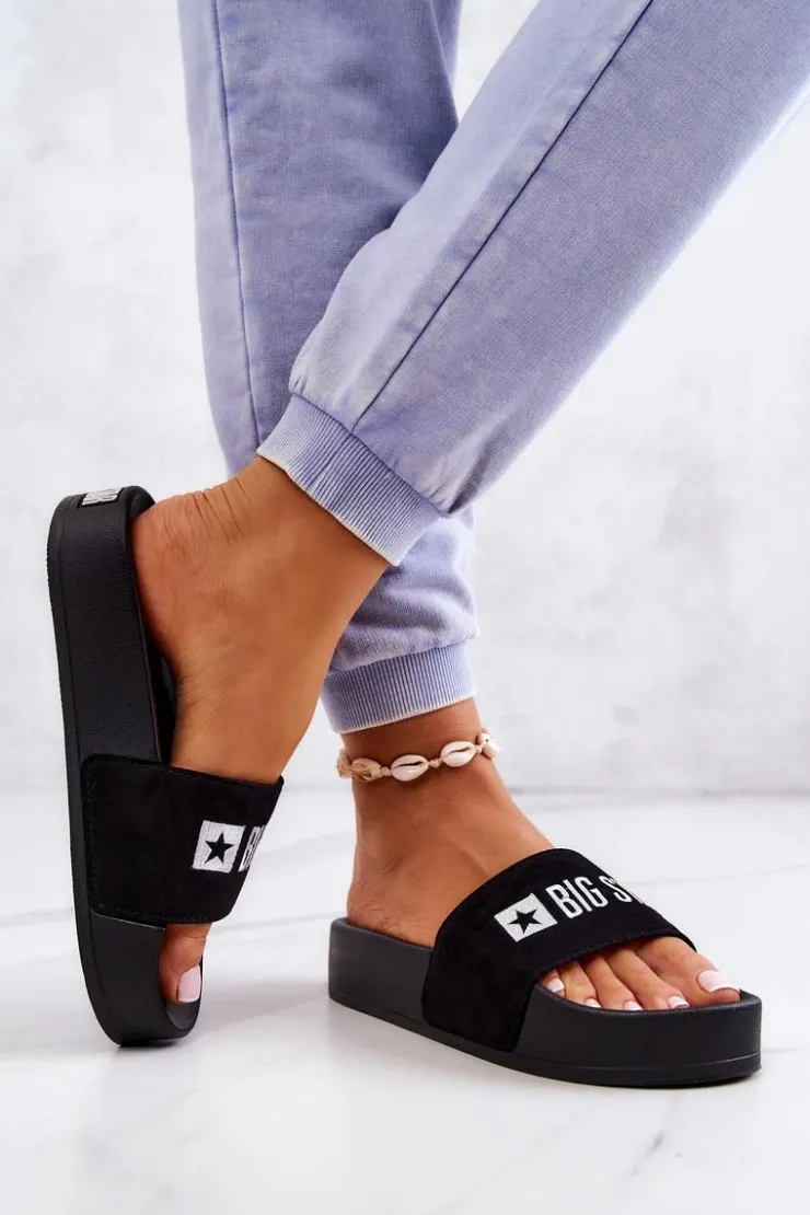 Best Big Star Shoes Gumowe Klapki Big Star JJ274A263 Czarne