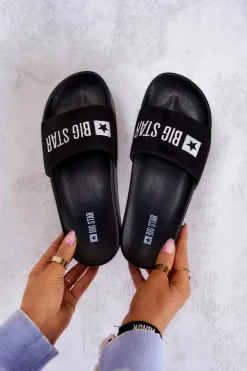 Best Big Star Shoes Gumowe Klapki Big Star JJ274A263 Czarne