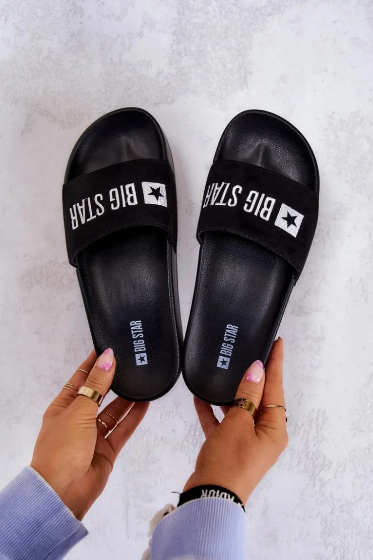 Best Big Star Shoes Gumowe Klapki Big Star JJ274A263 Czarne