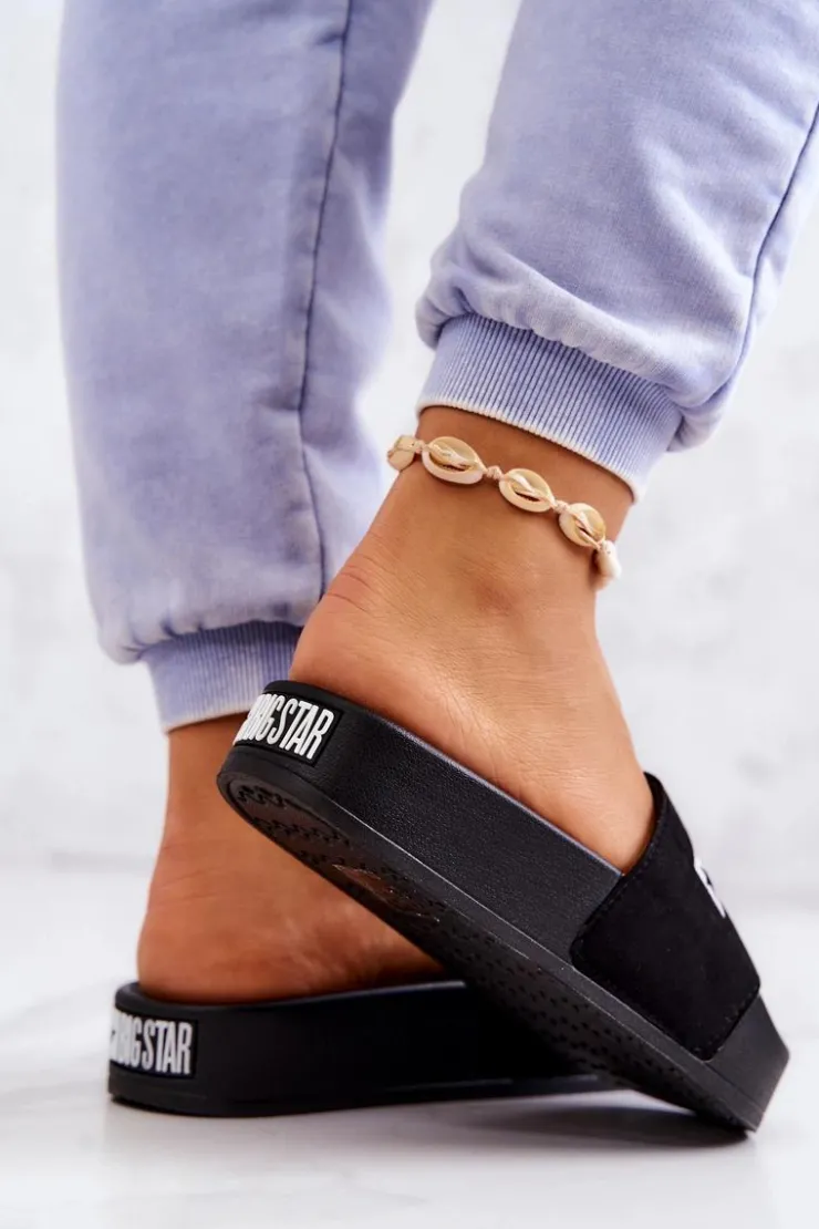 Best Big Star Shoes Gumowe Klapki Big Star JJ274A263 Czarne