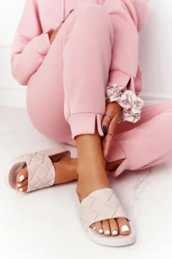 Boto Klapki Damskie Klasyczne*Gumowe Klapki Damskie Beżowe Let's Swim