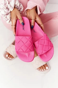 Damskie Boto Gumowe Klapki Damskie Fuksja Let's Swim