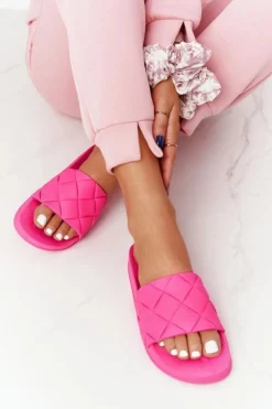 Damskie Boto Gumowe Klapki Damskie Fuksja Let's Swim