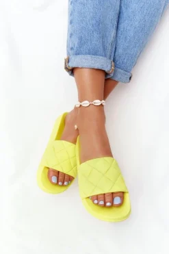 Boto Klapki Damskie Klasyczne*Gumowe Klapki Damskie Neonowe Żółte Let's Swim