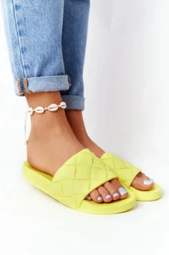 Boto Klapki Damskie Klasyczne*Gumowe Klapki Damskie Neonowe Żółte Let's Swim