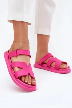 Damskie Boto Gumowe Klapki Damskie Z Paskiem Fuksja Tavirae