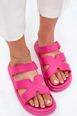 Damskie Boto Gumowe Klapki Damskie Z Paskiem Fuksja Tavirae