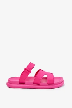 Damskie Boto Gumowe Klapki Damskie Z Paskiem Fuksja Tavirae