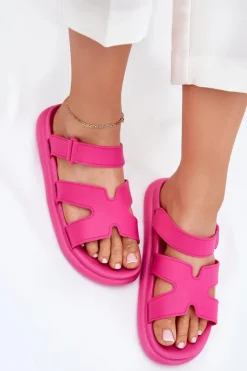 Damskie Boto Gumowe Klapki Damskie Z Paskiem Fuksja Tavirae