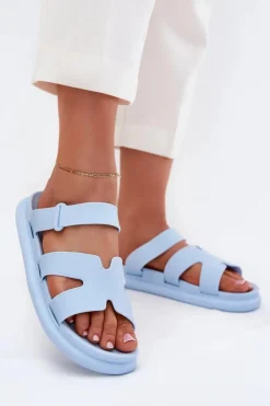 Boto Klapki Na Platformie|Klapki Damskie Klasyczne*Gumowe Klapki Damskie Z Paskiem e Tavirae Niebieski