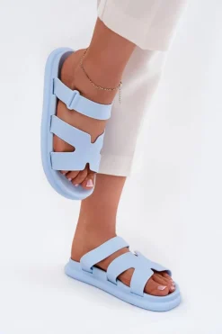 Boto Klapki Na Platformie|Klapki Damskie Klasyczne*Gumowe Klapki Damskie Z Paskiem e Tavirae Niebieski