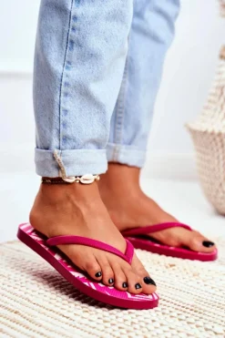 Damskie Boto Gumowe Klapki Japonki Lu Boo Różowe