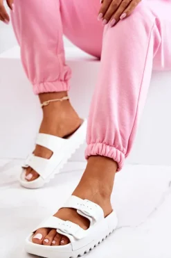 Boto Klapki Na Platformie|Klapki Damskie Klasyczne*Gumowe Klapki Na Platformie Białe Westie